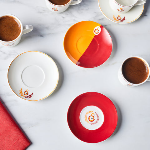 Karaca x Galatasaray 12-Piece Bone China Turkish Coffee Cup Set for 6 People, 80ml, Multi