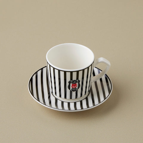 Karaca x Beşiktaş 12-Piece Bone China Turkish Coffee Cup Set for 6 People, 80ml, Multi