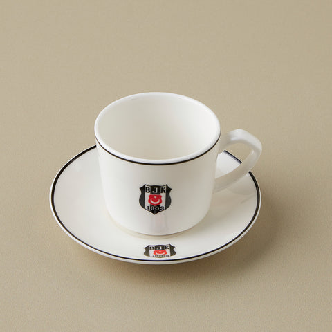 Karaca x Beşiktaş 12-Piece Bone China Turkish Coffee Cup Set for 6 People, 80ml, Multi