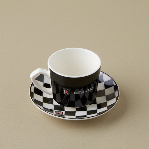 Karaca x Beşiktaş 12-Piece Bone China Turkish Coffee Cup Set for 6 People, 80ml, Multi