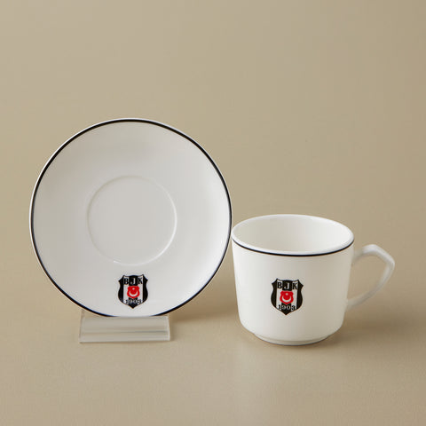 Karaca x Beşiktaş 12-Piece Bone China Turkish Coffee Cup Set for 6 People, 80ml, Multi