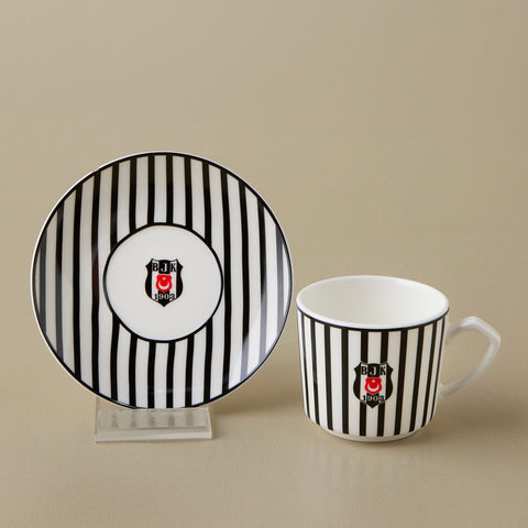 Karaca x Beşiktaş 12-Piece Bone China Turkish Coffee Cup Set for 6 People, 80ml, Multi