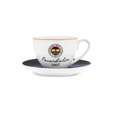 Karaca x Fenerbahçe 4-Piece Bone China Tea Cup and Saucer Set for 2 People, 220ml, Multi