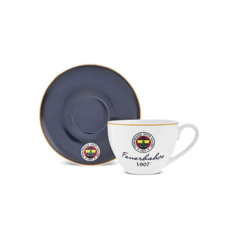 Karaca x Fenerbahçe 4-Piece Bone China Tea Cup and Saucer Set for 2 People, 220ml, Multi