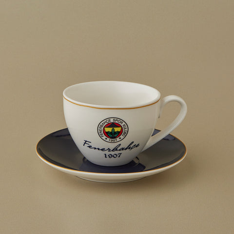 Karaca x Fenerbahçe 4-Piece Bone China Tea Cup and Saucer Set for 2 People, 220ml, Multi