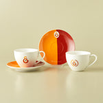 Karaca x Galatasaray 4-Piece Bone China Tea Cup and Saucer Set for 2 People, 220ml, Multi