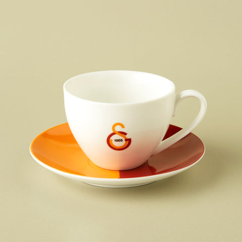 Karaca x Galatasaray 4-Piece Bone China Tea Cup and Saucer Set for 2 People, 220ml, Multi
