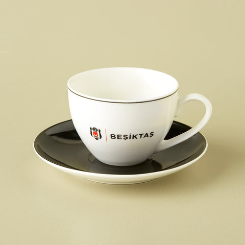 Karaca x Beşiktaş 4-Piece Bone China Tea Cup and Saucer Set for 2 People, 220ml, Multi