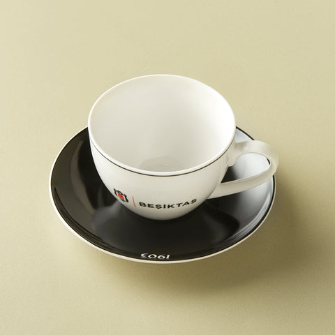 Karaca x Beşiktaş 4-Piece Bone China Tea Cup and Saucer Set for 2 People, 220ml, Multi