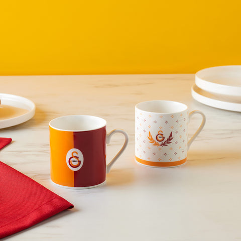 Karaca x Galatasaray 2-Piece Bone China Tea Cup Set for 2 People, 230ml, Multi