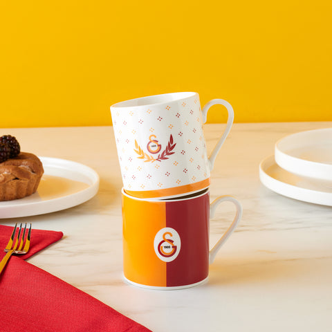 Karaca x Galatasaray 2-Piece Bone China Tea Cup Set for 2 People, 230ml, Multi
