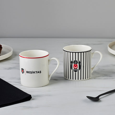 Karaca x Beşiktaş 2-Piece Bone China Tea Cup Set for 2 People, 230ml, Multi