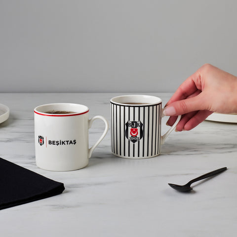 Karaca x Beşiktaş 2-Piece Bone China Tea Cup Set for 2 People, 230ml, Multi