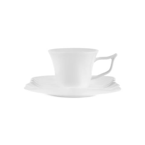Karaca Stream Bone China Pieris 34-Piece Serveware Set for 6 People, White
