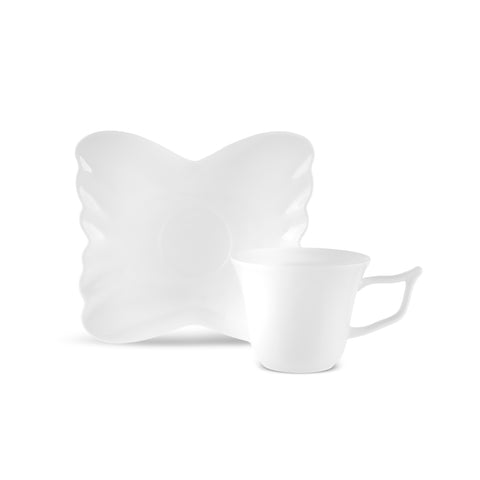 Karaca Stream Bone China Pieris 34-Piece Serveware Set for 6 People, White