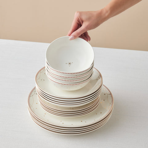 Karaca Elegance Bone China Festival 24-Piece Dinner Set for 6 People, Multi