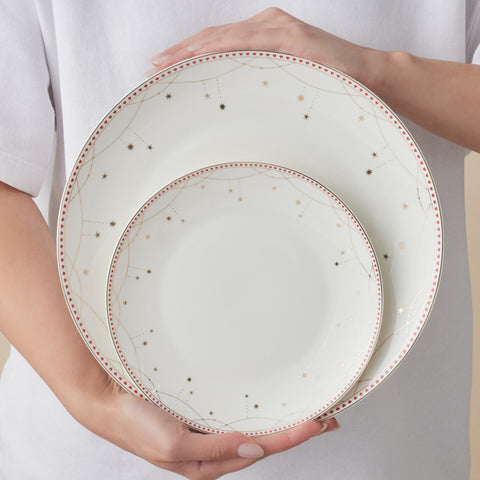 Karaca Elegance Bone China Festival 24-Piece Dinner Set for 6 People, Multi