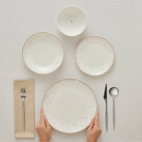Karaca Elegance Bone China Festival 24-Piece Dinner Set for 6 People, Multi