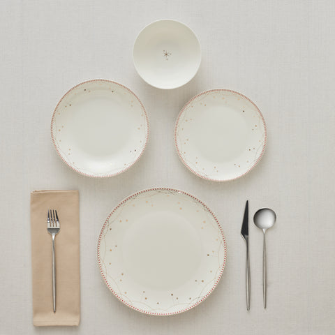 Karaca Elegance Bone China Festival 24-Piece Dinner Set for 6 People, Multi