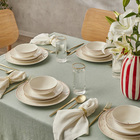 Karaca Elegance Bone China Festival 24-Piece Dinner Set for 6 People, Multi