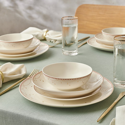 Karaca Elegance Bone China Festival 24-Piece Dinner Set for 6 People, Multi