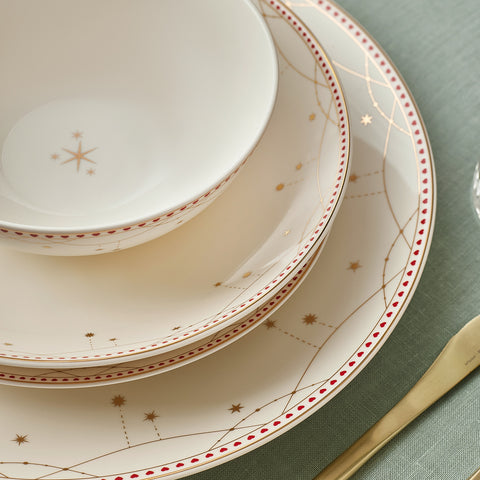Karaca Elegance Bone China Festival 24-Piece Dinner Set for 6 People, Multi