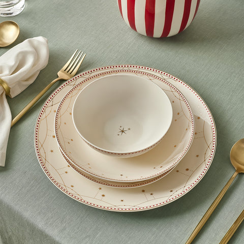 Karaca Elegance Bone China Festival 24-Piece Dinner Set for 6 People, Multi