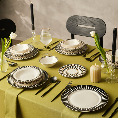 Karaca Elegance Bone China Helsinki 24-Piece Dinner Set for 6 People, Multi