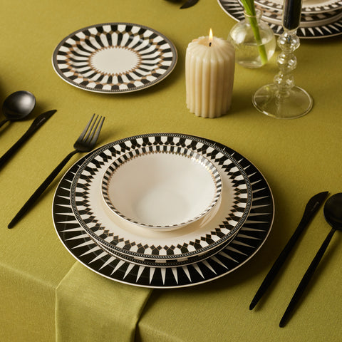 Karaca Elegance Bone China Helsinki 24-Piece Dinner Set for 6 People, Multi