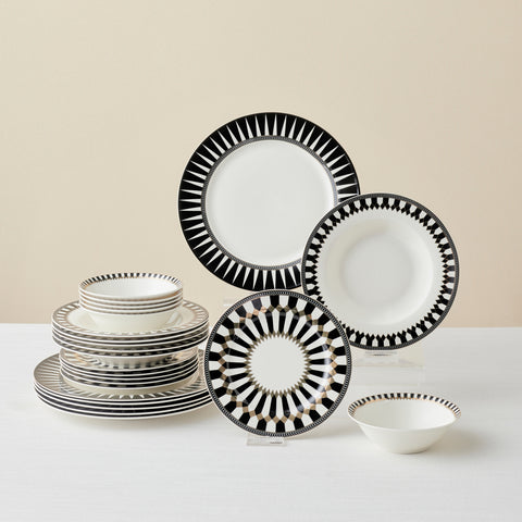Karaca Elegance Bone China Helsinki 24-Piece Dinner Set for 6 People, Multi