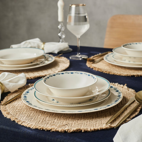 Karaca Forever Bone China Iznik 24-Piece Dinner Set for 6 People, Multi