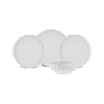 Karaca Stream Bone China Pumpkin 24-Piece Dinner Set for 6 People, White