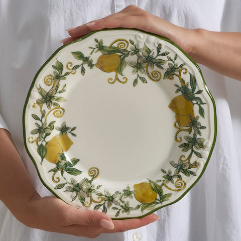 Karaca Limonelle 32-Piece Stoneware Serveware Set for 6 People, Yellow