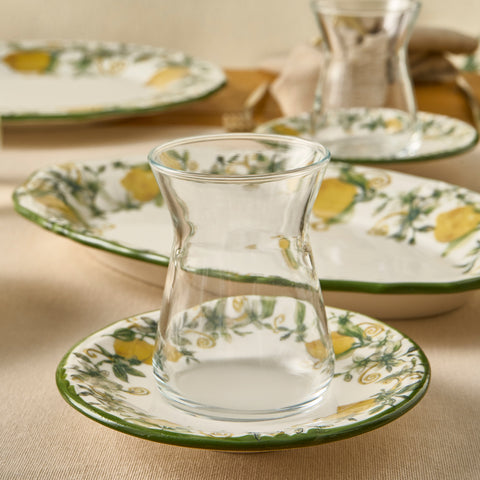 Karaca Limonelle 32-Piece Stoneware Serveware Set for 6 People, Yellow