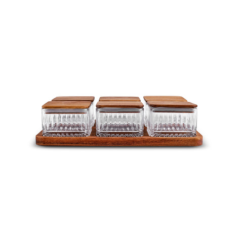 Karaca Mova Acacia 6-Piece Breakfast Serving Set with Tray