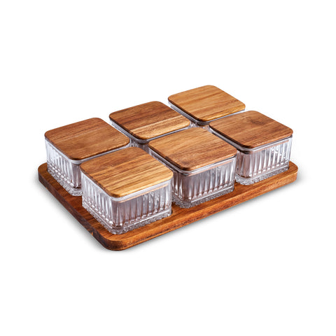 Karaca Mova Acacia 6-Piece Breakfast Serving Set with Tray