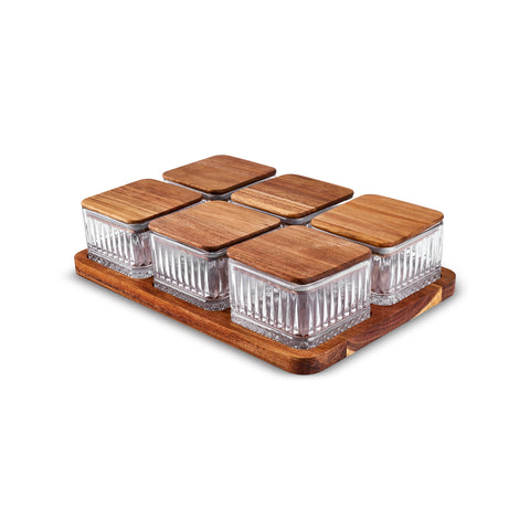Karaca Mova Acacia 6-Piece Breakfast Serving Set with Tray
