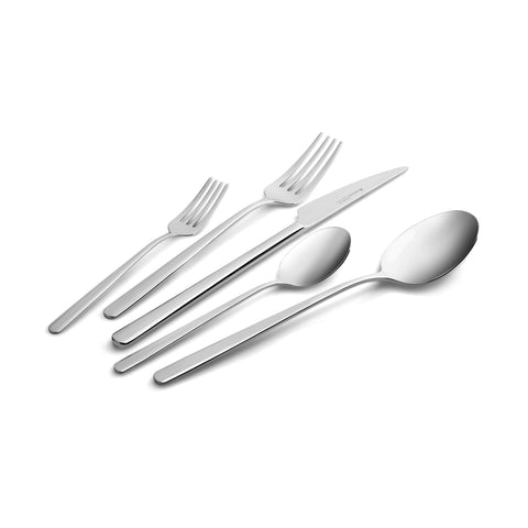 Karaca Boreas 40-Piece Stainless Steel Cutlery Set for 8 People, Silver