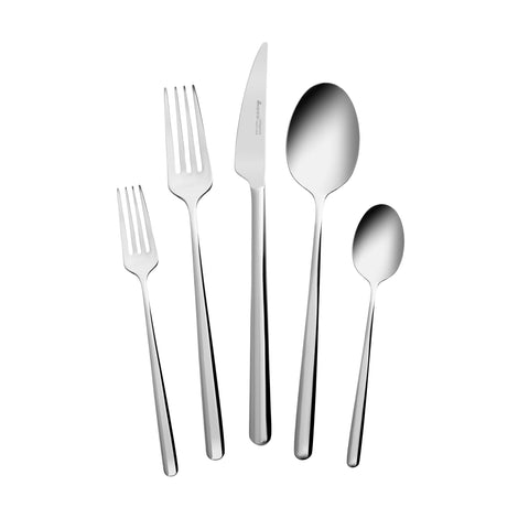Karaca Boreas 40-Piece Stainless Steel Cutlery Set for 8 People, Silver