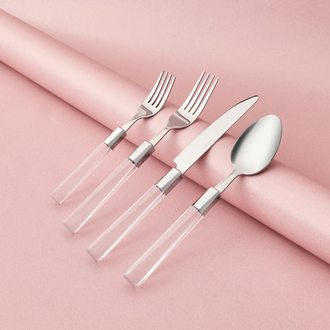 Emsan Mirella 24-Piece Cutlery Set for 6 People, Clear