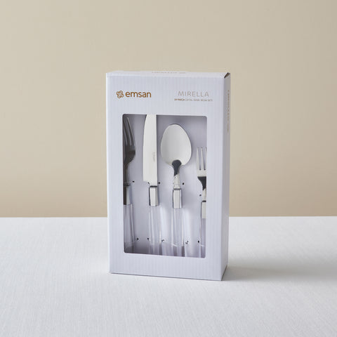 Emsan Mirella 24-Piece Cutlery Set for 6 People, Clear