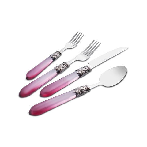 Emsan Celina 24-Piece Cutlery Set for 6 People, Burgundy