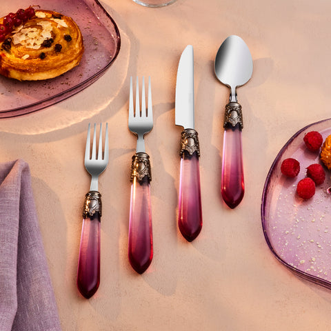 Emsan Celina 24-Piece Cutlery Set for 6 People, Burgundy