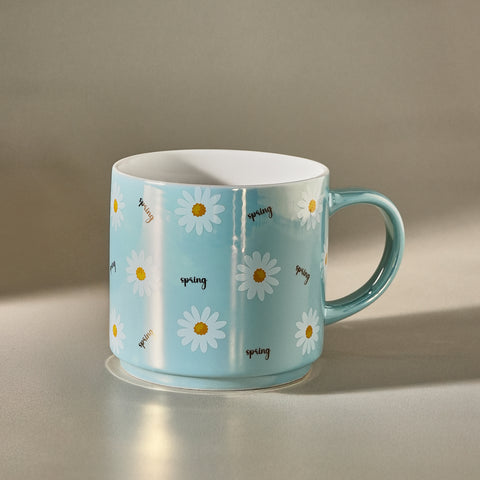 Karaca Daisy Lustre Porcelain Mug, 420ml, Blue