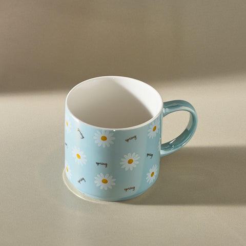 Karaca Daisy Lustre Porcelain Mug, 420ml, Blue