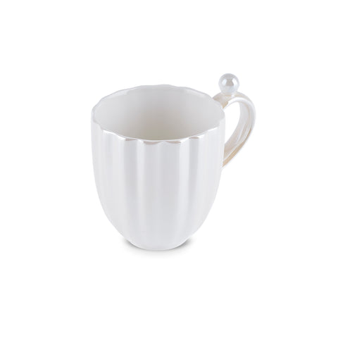 Karaca Shell Lustre Porcelain Mug, 380ml, White