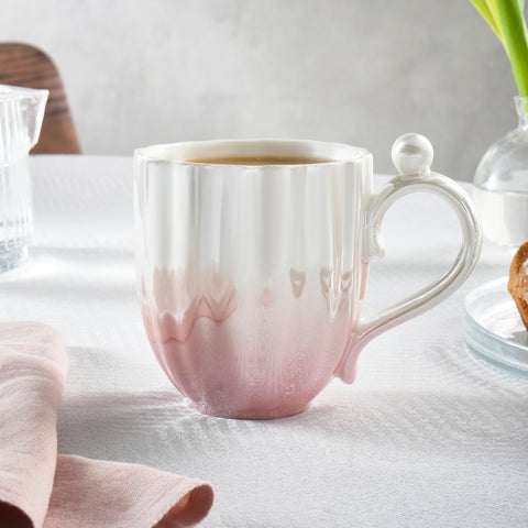 Karaca Shell Lustre Porcelain Mug, 380ml, Pink