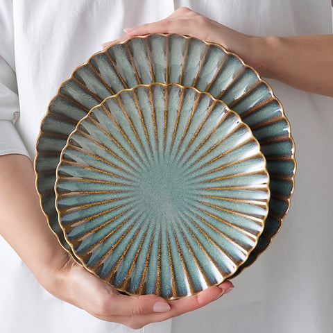 Karaca Earth Collection Cora Reactive Glaze 24-Piece Stoneware Dinner Set for 6 People, Multi