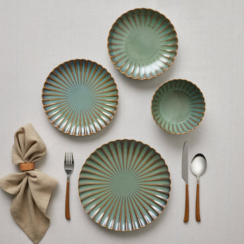 Karaca Earth Collection Cora Reactive Glaze 24-Piece Stoneware Dinner Set for 6 People, Multi