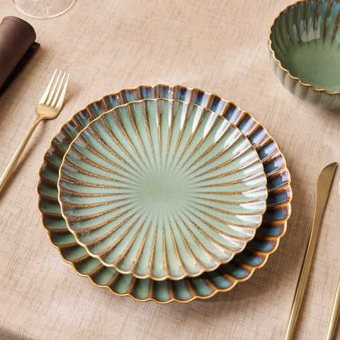 Karaca Earth Collection Cora Reactive Glaze 24-Piece Stoneware Dinner Set for 6 People, Multi